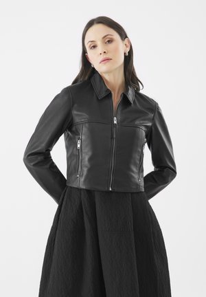 DEIRDRE ZIP THROUGH - Leren jas - schwarz