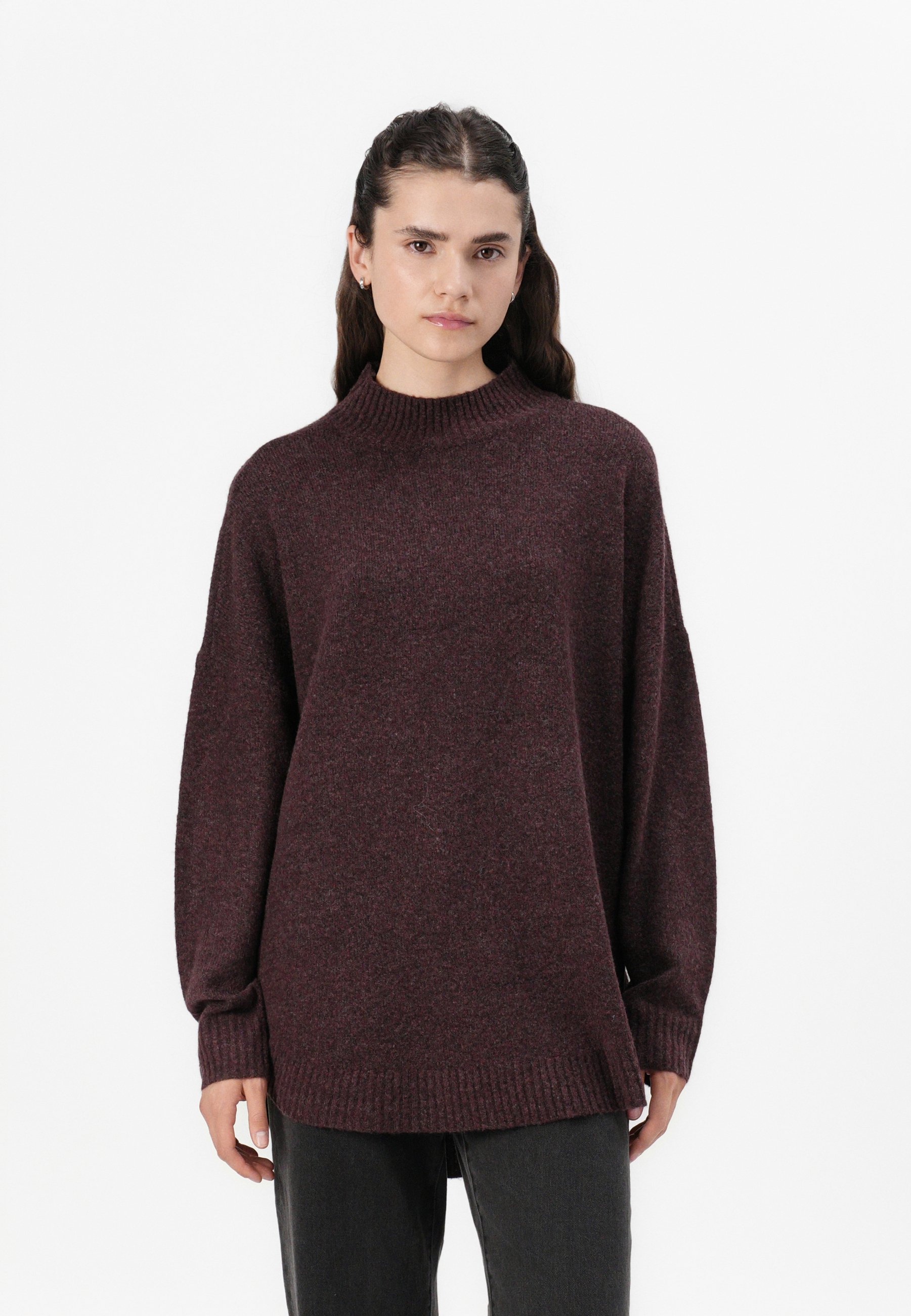Vero Moda VMPLAZA HIGHNCK LONG PULLOVER Jumper wine tasting