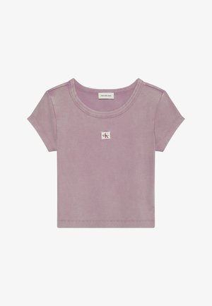 Calvin Klein Jeans, SS WOVEN LABEL CREWNCK TEE - WAS - T-shirt basique - dusky orchid
