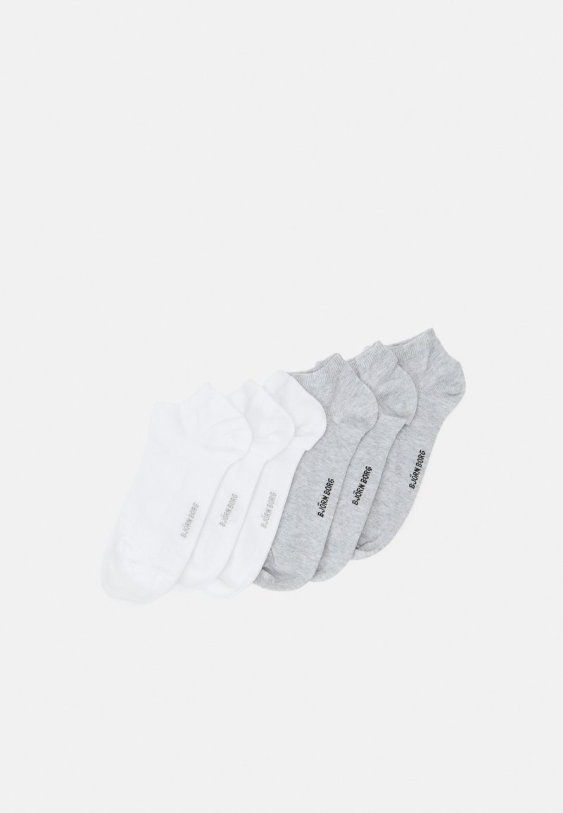 Björn Borg ESSENTIAL STEPS SOLID 6 PACK - Socken - white/grey/black