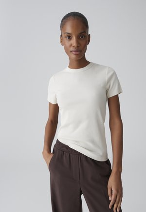 OPUS SLIM FIT RIB - T-shirt basique - natural glaze
