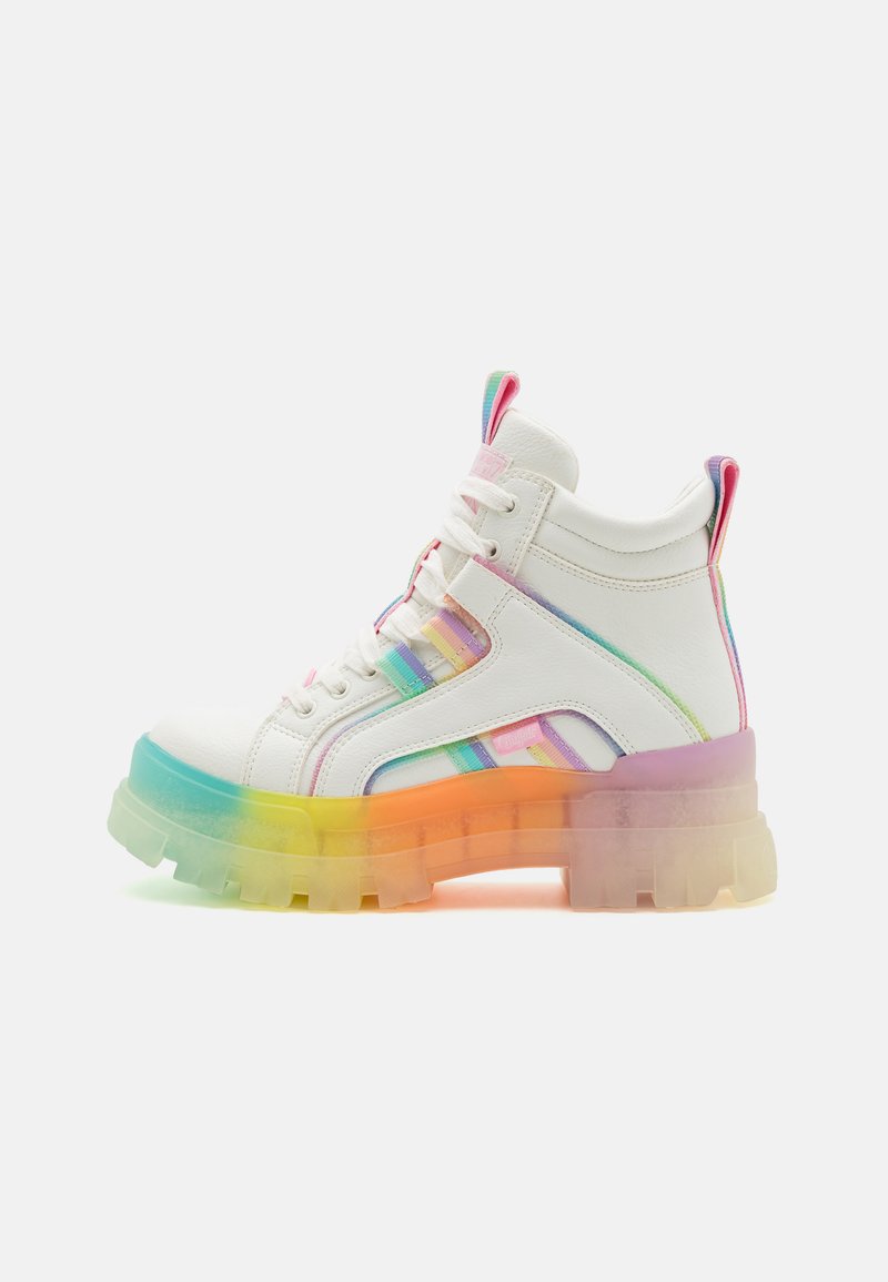 Buffalo - ASPHA MID - Platform ankle boots - offwhite/rainbow, Enlarge