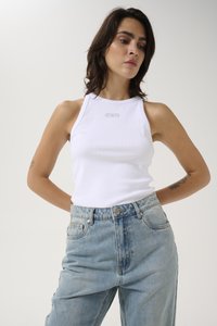 Gestuz - DREW RHINESTONE LOGO TANK - Top - bright white Thumbnail Image 1