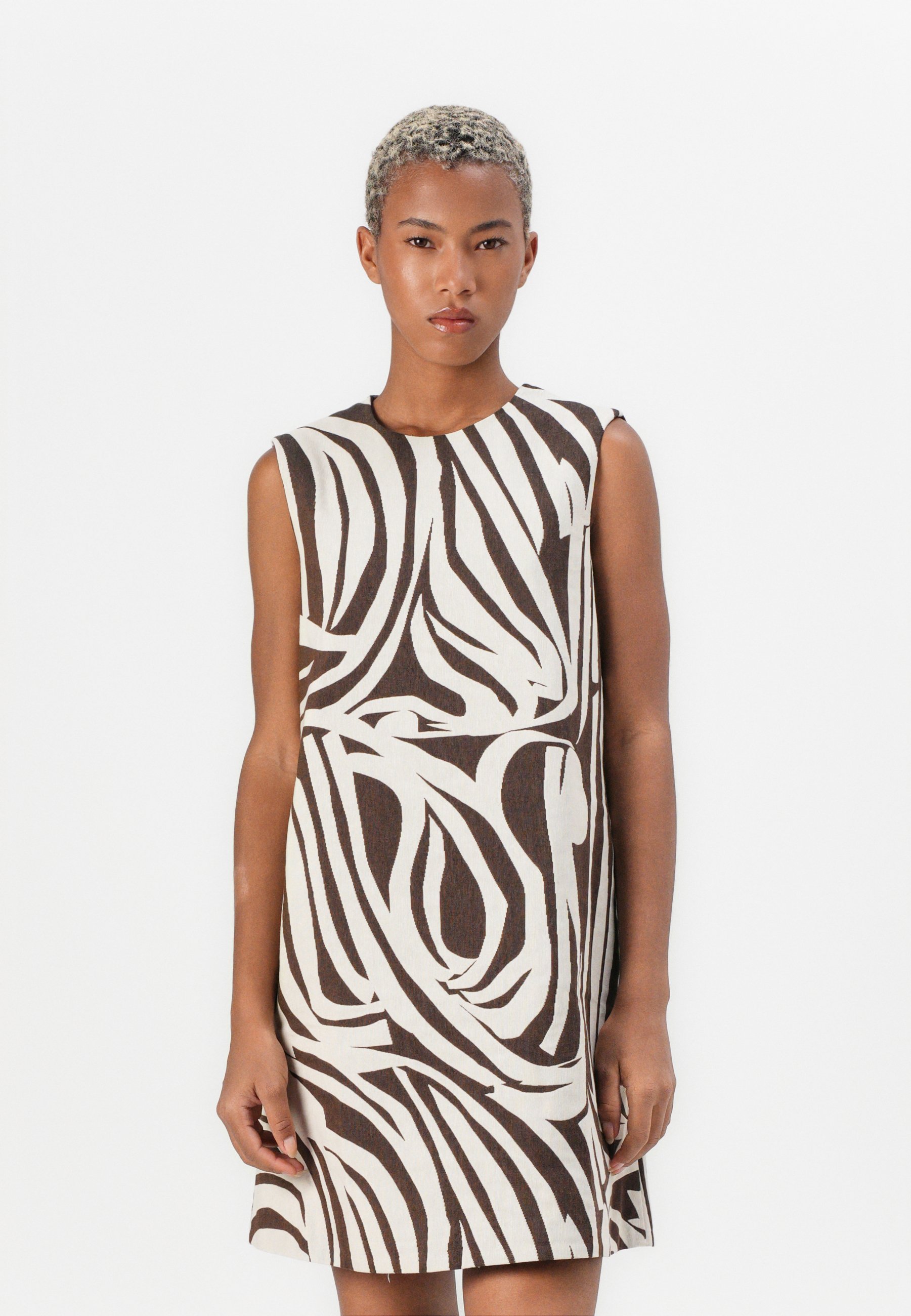 Marimekko HAHMO JOKURAITA - Cocktail dress / Party dress - light beige/dark  brown/brown
