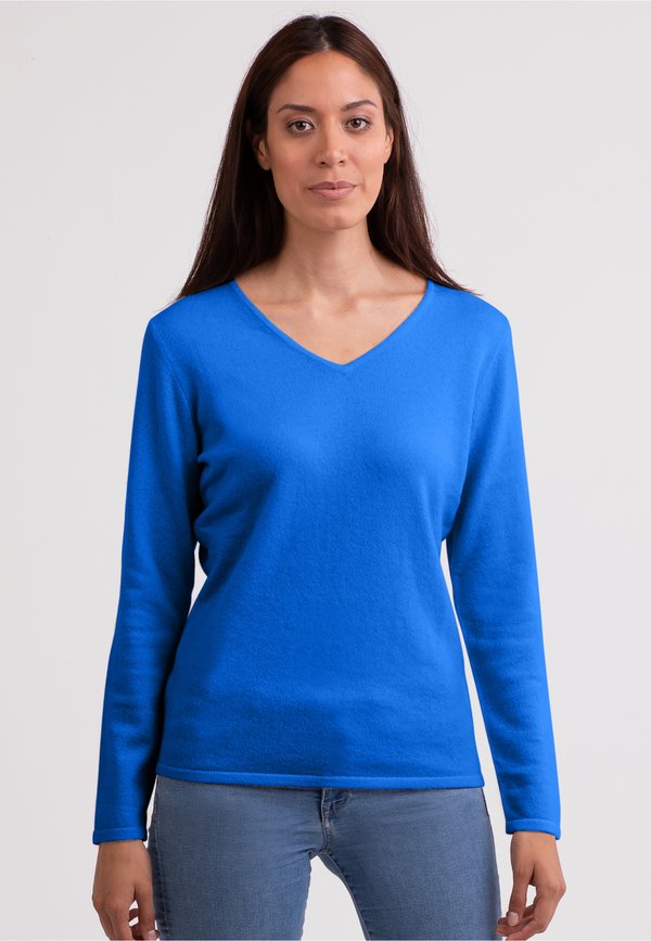 V-AUSSCHNITT  - Strickpullover - dazzling blau