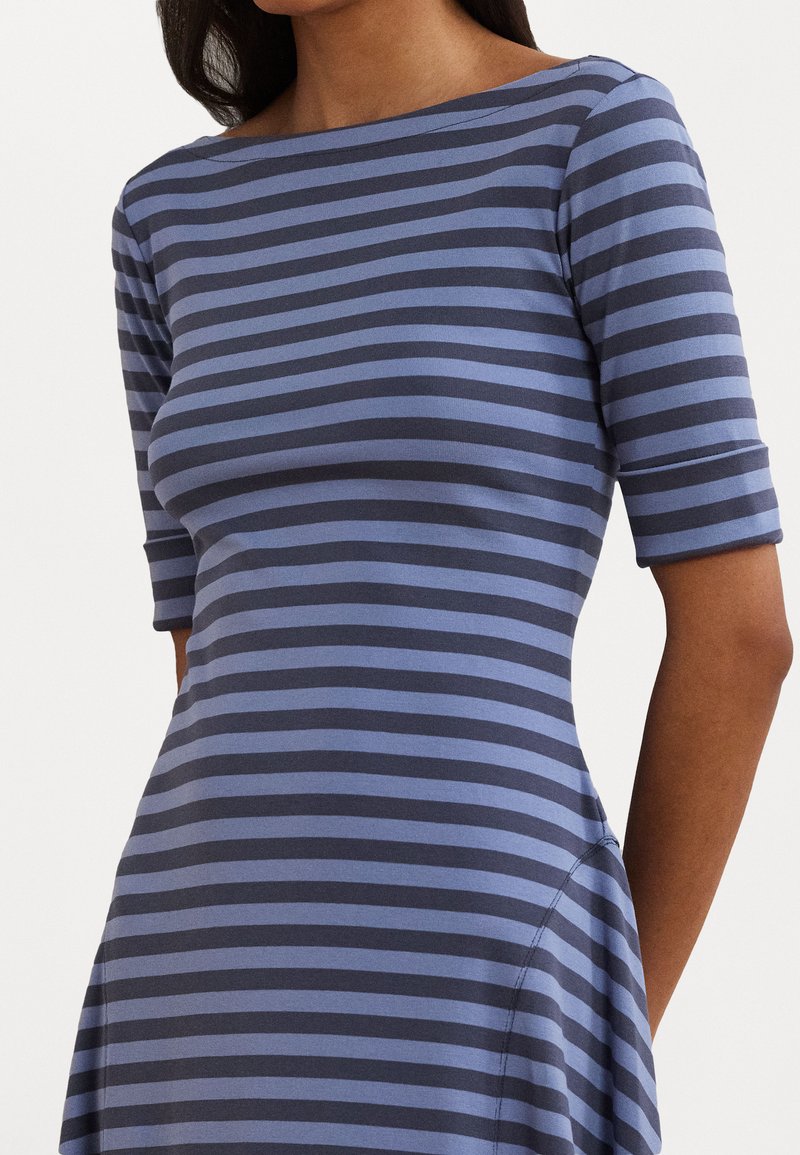 Lauren Ralph Lauren STRIPED STRETCH COTTON MIDI DRESS - Jersey dress -  indigo/blue/blue - Zalando.ie
