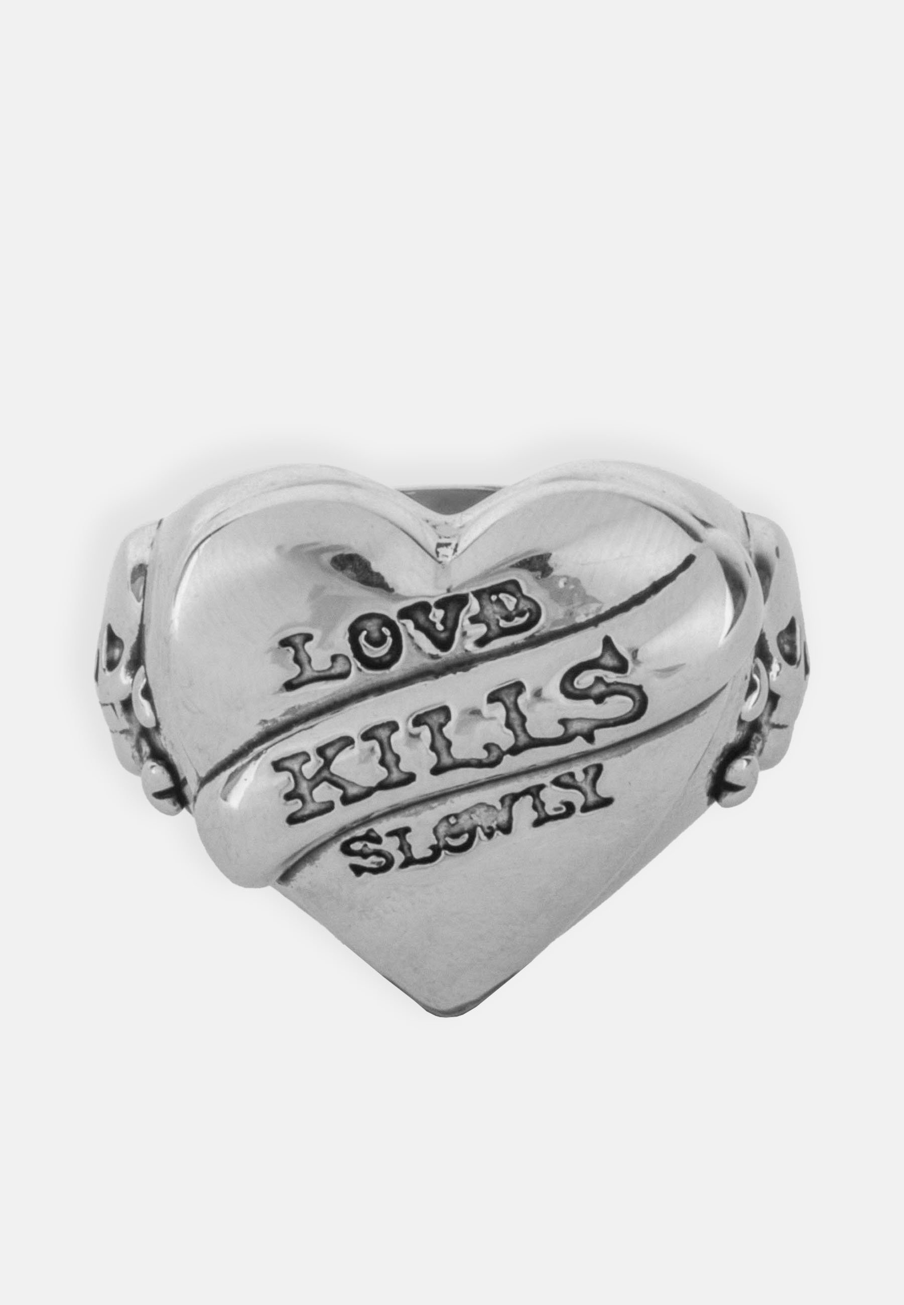 Ed Hardy LOVE KILLS SLOWLY HEART SIGNET RING - Ring - silver