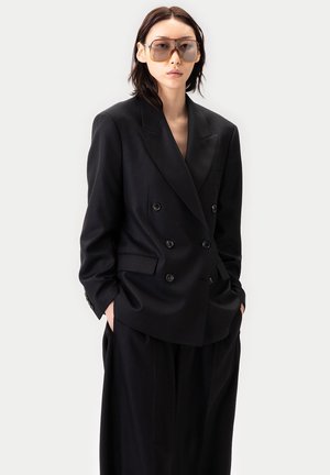 DOUBLE-BREASTED - Kurzmantel - black