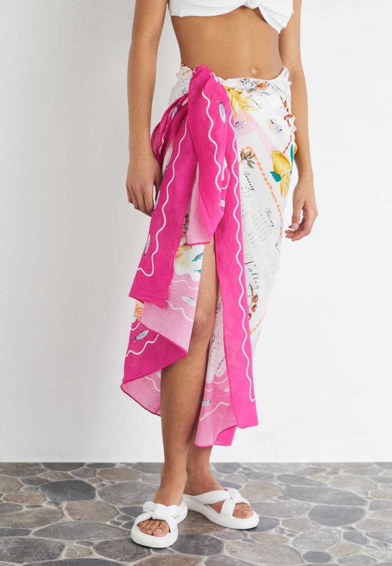 Seafolly - WISHYOUWEREHERE SARONG - Pludmales piederums - fuchsia rose, Palielināt