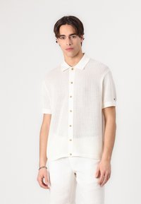 Tommy Hilfiger STRUCTURE OPEN SHIRT - Shirt - ivory petal