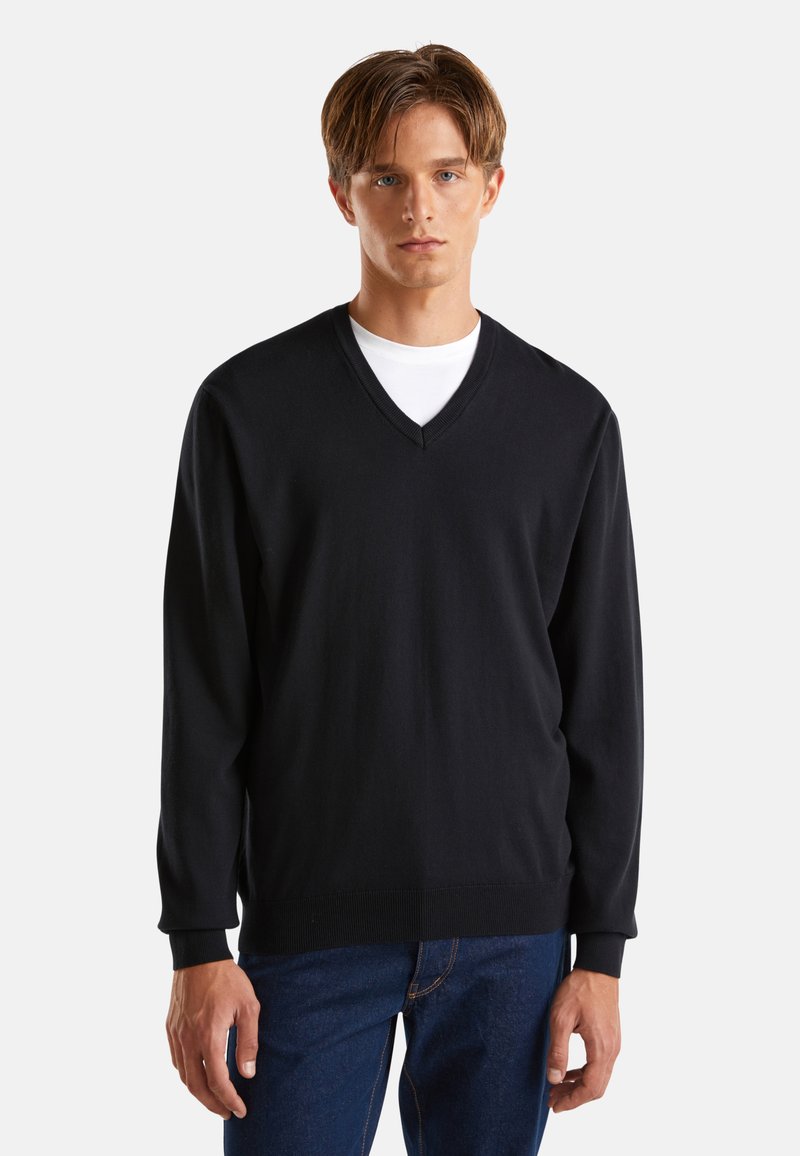 United Colors Of Benetton Suéter De Lana Virgen Para Hombre, Cuello Redondo Y Ajuste Regular, Abrigo Y Estilo Clásico