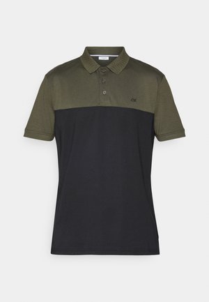Calvin Klein Golf, COLOUR BLOCK - Poloskjorter - olive marl/black