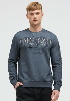 OIL DYED MIT CRACK PRINTS - Sweatshirt - blue shades