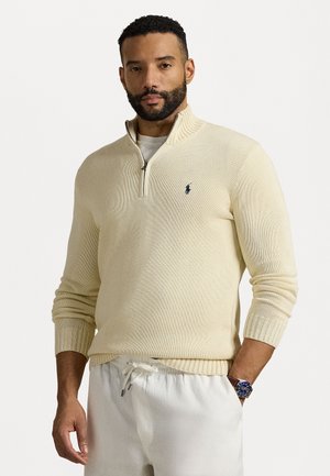 COTTON QUARTER ZIP SWEATER - Jumper - andover cream