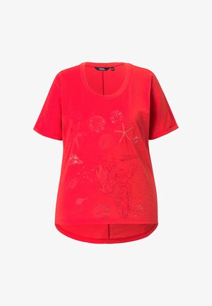Ulla Popken, MARINE PRINT SHORT SLEEVE TEE - T-shirt con stampa - coral