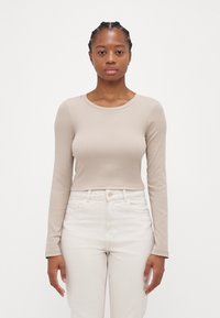 Even&Odd Petite 3 PACK - Long sleeved top - taupe/dark grey/red