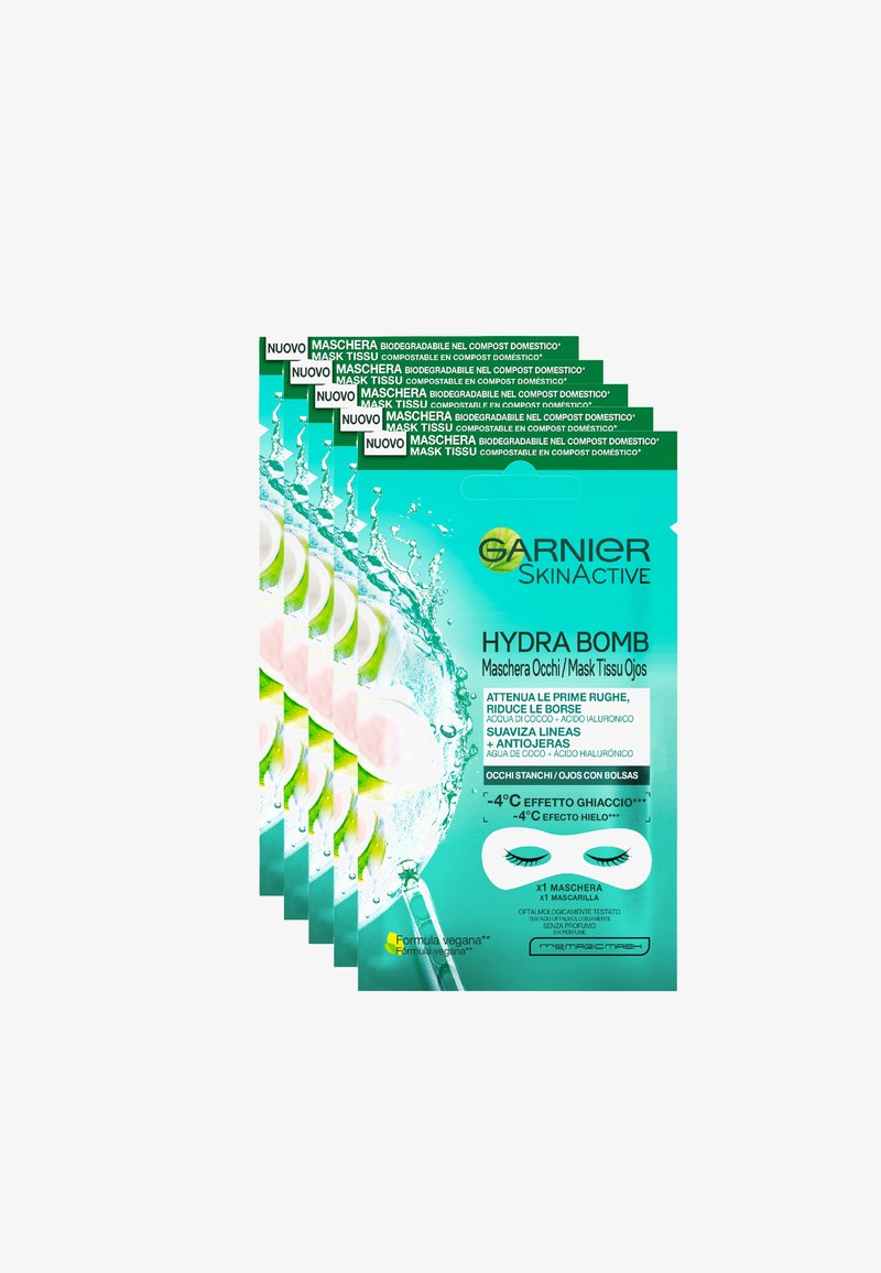 Garnier - GARNIER MASCHERA OCCHI SKINACTIVE, ARRICCHITA CON ACQUA DI COCCO E ACIDO IALURONICO - 5 PACK - Cura degli occhi - trasparente, Ingrandire