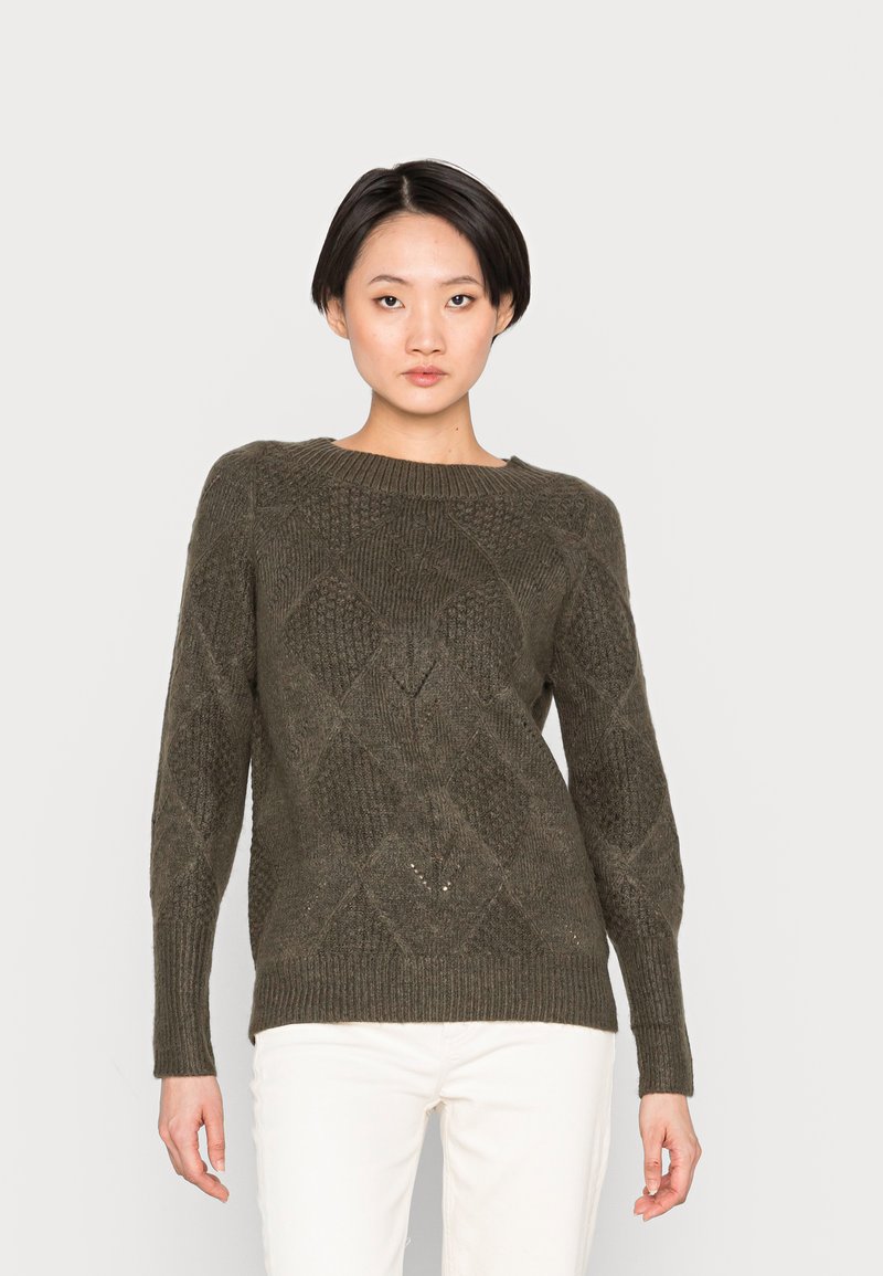 Damen Strickjacken | Marks & Spencer ROMANTIC CABLE Strickpullover onyx/khaki - VZ81217 Damen Strickjacken | Marks & Spencer ROMANTIC CABLE Strickpullover onyx/khaki - VZ81217