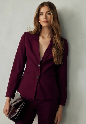 Next, PETITE FIT - CINCHED SINGLE BREASTED BLAZER - Blazer - burgundy