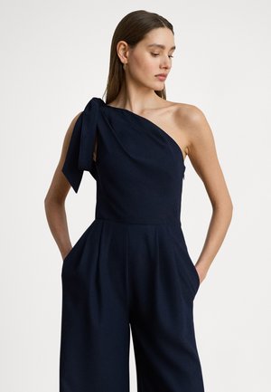Lauren Ralph Lauren BOW TRIM CREPE ONE-SHOULDER JUMPSUIT - Ολόσωμη φόρμα - navy