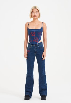 CRYSTAL KOI FLARED - Flared Jeans - indigo