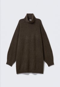 ANNIE MINI TURTLENECK - Strickkleid - dark brown