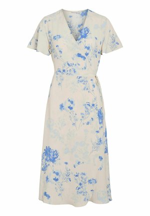 VILA VILOVIE S/S WRAP MIDI DRESS - NOOS - Hverdagskjole - birch