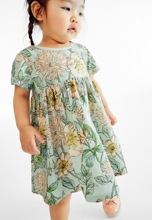 SHORT SLEEVE - Vestido ligero - green floral