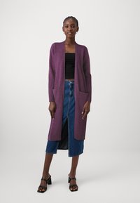 VILA VIRIL LONG CARDIGAN - Kardigan - plum perfect