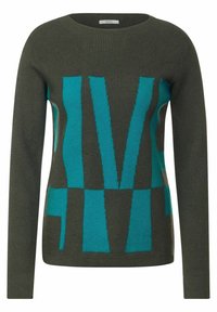 Cecil MIT WORDING - Strickpullover - grün
