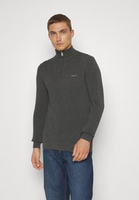 GANT HALFZIP - Stickad tröja - antracit melange