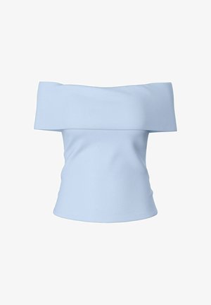 Pieces, OFF-SHOULDER TOP PCGEORGINA - Trükipildiga T-särk - cashmere blue