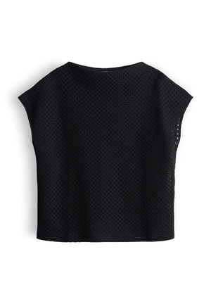someday., LOOSE AJOUR STRUCTURE - T-Shirt basic - black