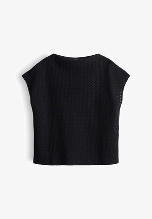 someday., LOOSE AJOUR STRUCTURE - T-Shirt basic - black