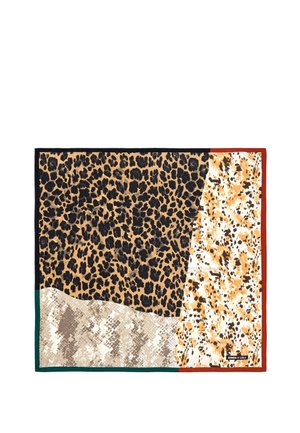PATCHWORK CON MARCOS CONTRASTE PRINTS ANIMALES - Fular - beige