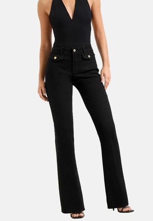 Lipsy, PETITE FIT - HIGH WAIST GLAM FLARE LEG JEANS - Jeans Bootcut - black