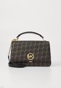 MICHAEL Michael Kors DELANCEY SATCHEL - Håndveske - black/palegold-coloured