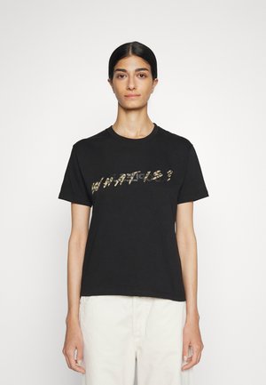 The Kooples MANCHES COURTES WHAT IS - T-shirt imprimé - black
