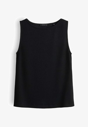 Zwart mouwloos gebreid topje met ronde halslijn en rechte zoom, maat 36 van het merk Opus.