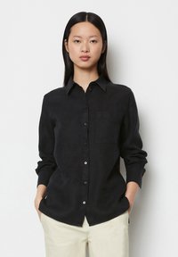 Marc O'Polo - EASY SHAPED LONG SLEEVE CHEST POCKET - Camicia - black Immagine in miniatura 1