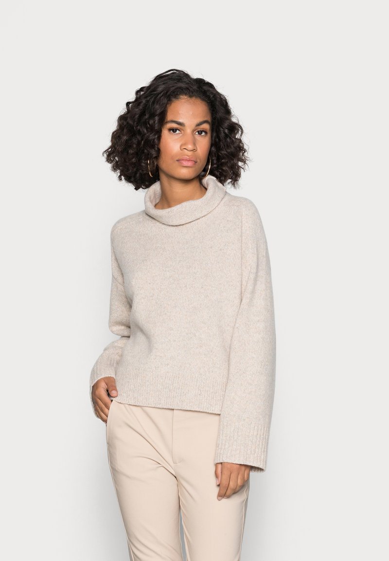 Marc O'Polo LONGSLEEVE STAND UP COLLAR - Camisola - multi/winter wheat melange
