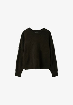 Stradivarius, ROUND NECK KNIT JUMPER - Pullover - dark brown