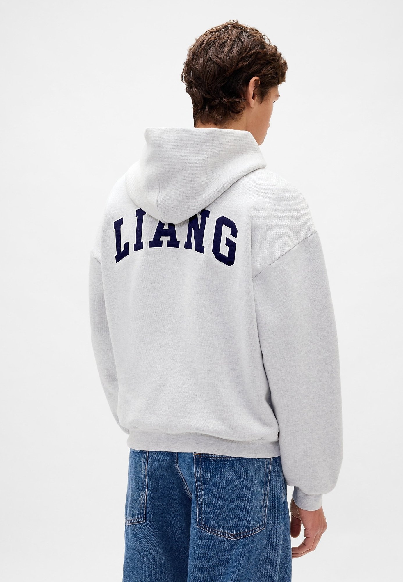 GAP×Sandy Liang オーバーサイズフーディ グレー　S Gap x Sandy Liang Logo Oversized Grey Hoodie - Jacket Era
