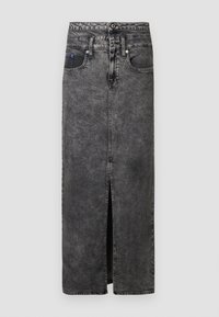 DOUBLE SKIRT - Jeanskjol - washed black