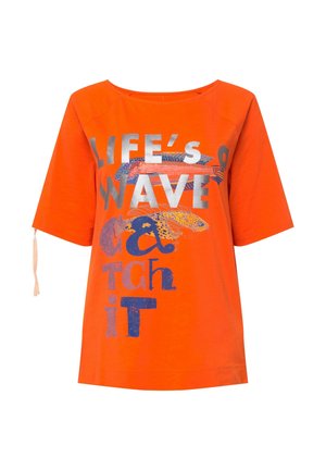 LAURASØN, SCHRIFT HALBARM MIT RAFFUNG OEKO-TEX MIG - T-Shirt print - bright orange