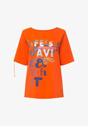 LAURASØN, SCHRIFT HALBARM MIT RAFFUNG OEKO-TEX MIG - T-Shirt print - bright orange