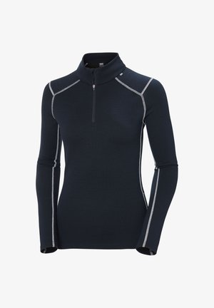 Námořnická mikina na zip s dlouhým rukávem, vyrobená z měkkého materiálu, s reflexními šedými švy podél ramen a boků pro lepší viditelnost a design.