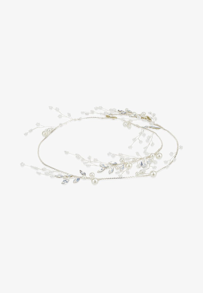 Celebride WIRE HAIRBAND WITH STRASS AND BEADS - Accessoires cheveux - silver coloured white