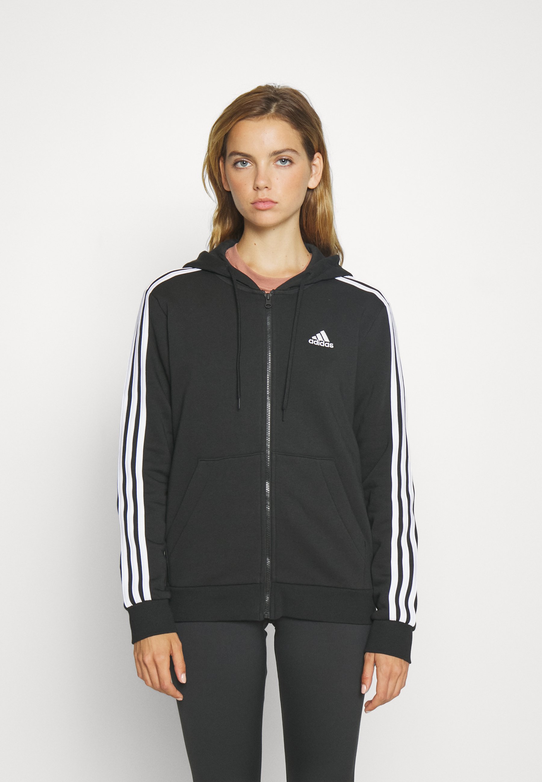adidas Sportswear ESSENTIALS STRIPES FULL ZIP HOODIE Sudadera