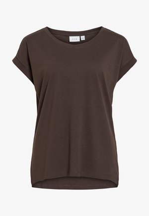 VILA, VIDREAMERS Round neck - Základné tričko - coffee bean